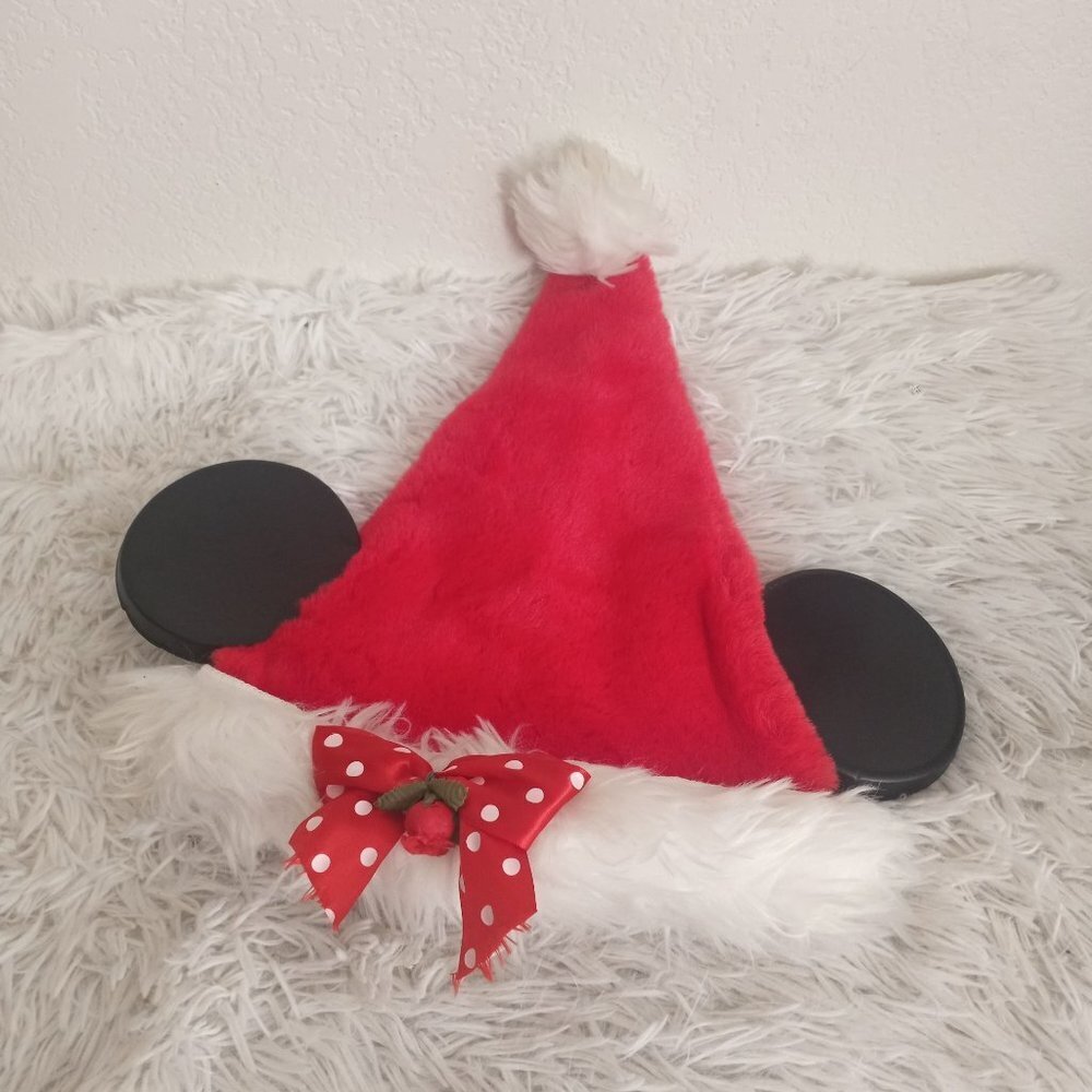 Vintage Goofy Hat Co. Minnie Mouse Santa Hat Hard Ears Polka Dot bow